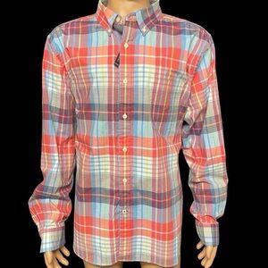 Nautica Men’s Spiced Coral XXL Plaid Classic Fit Stretch Long Sleeve Shirt NWT